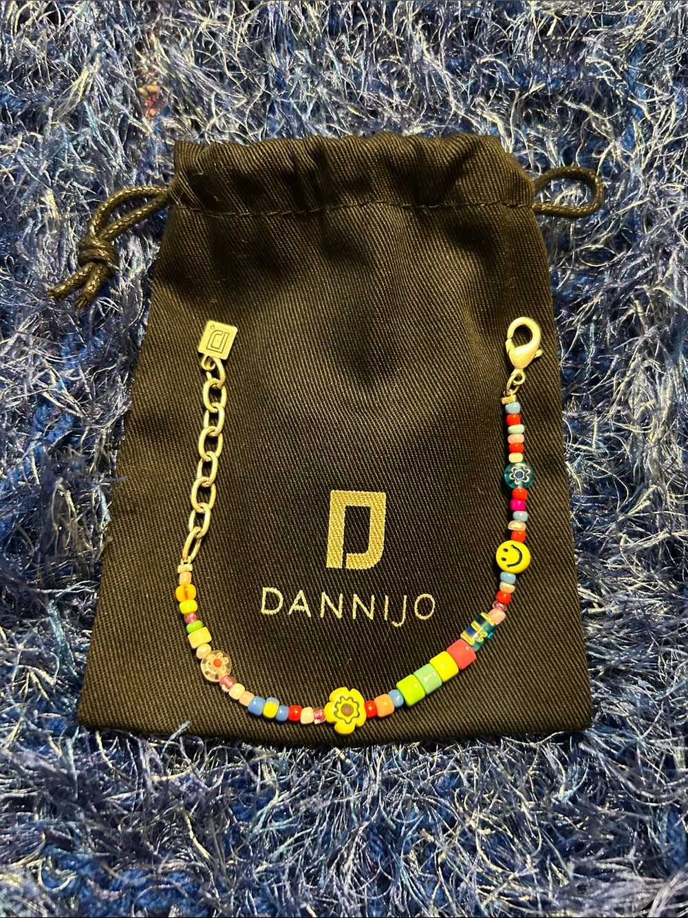 DANNIJO Multicolor Beaded Bracelet with Flower & Smiley Charms